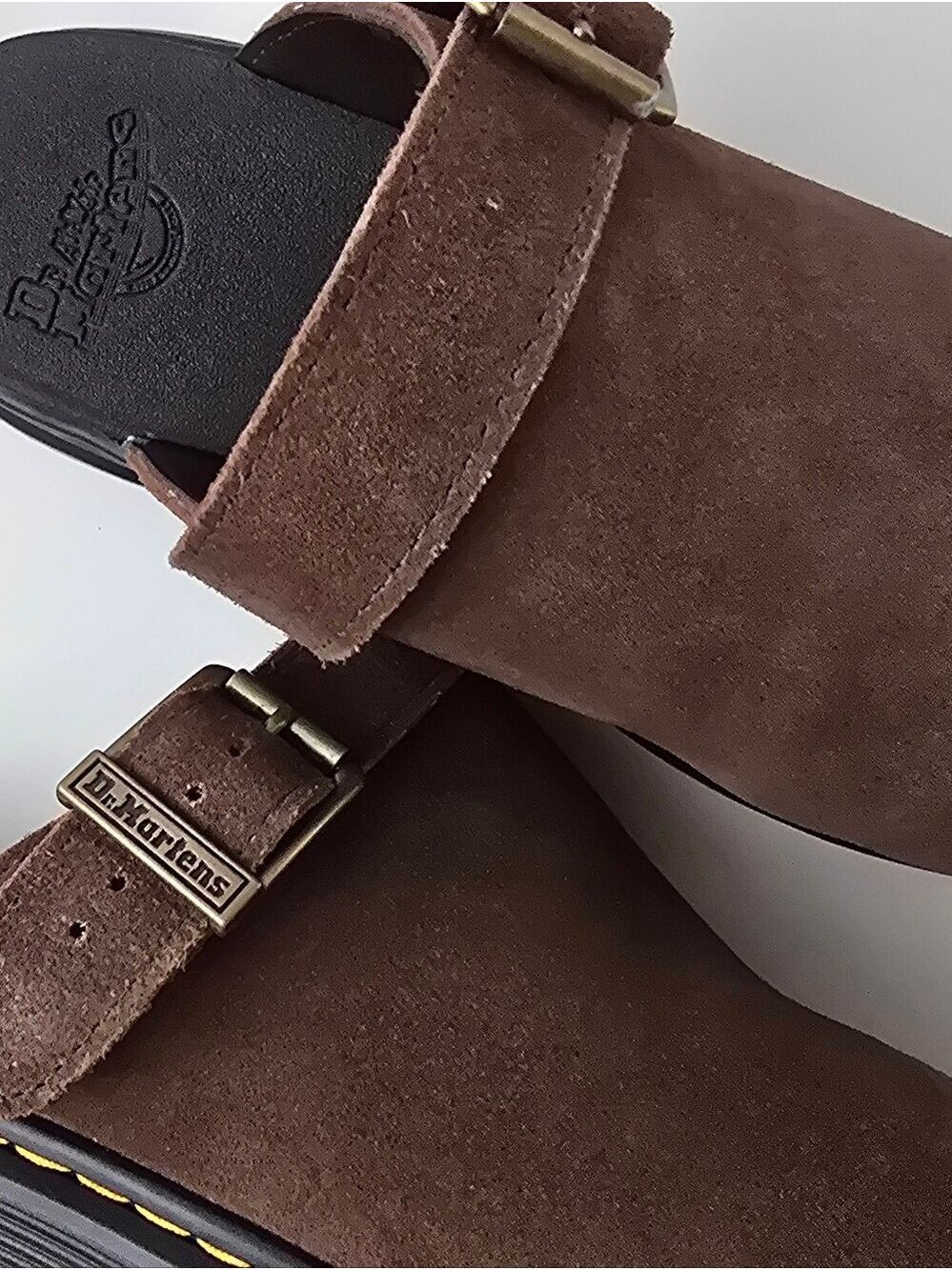 NWOT Dr. Martens Brookline Brown Suede Slingback Mules Clogs Women’s 9 Men’s 8 - Picture 13 of 17